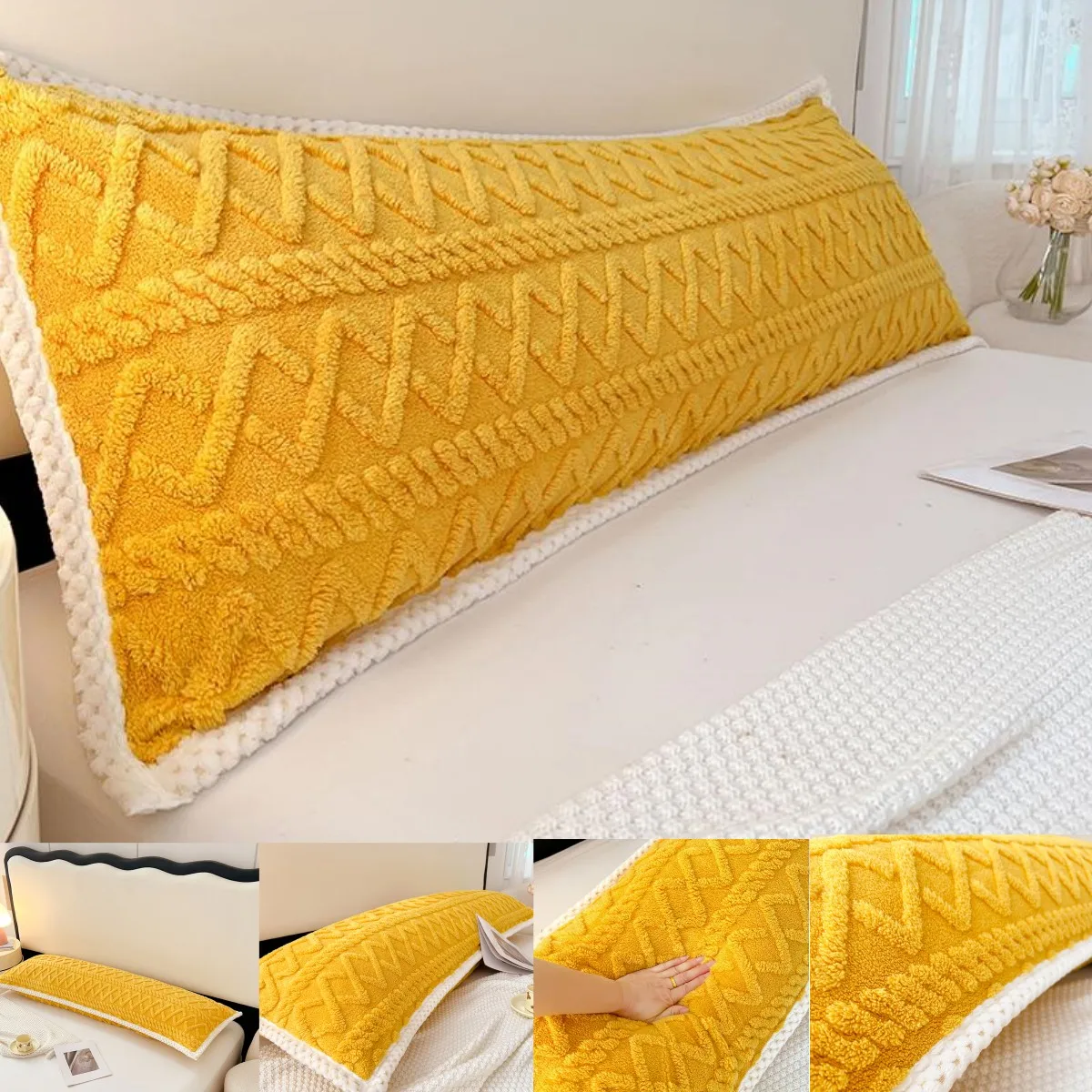 120/150/180cm Long Plush Pillowcase Soft Warm Velvet Bedding Body Pillow Cover Home Decor Large Couple Flannel Pillow Case