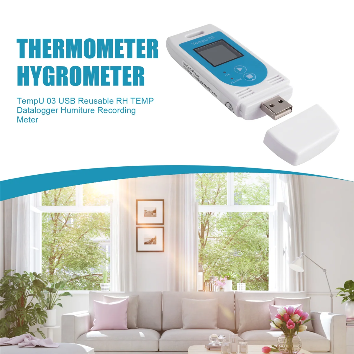 

Новый USB-регистратор данных температуры и влажности 3C-TempU 03, многоразовый регистратор данных RH TEMP, измеритель записи влажности
