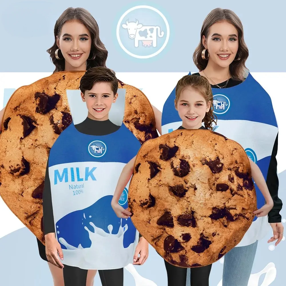 Milk Box Cookie Cosplay Costume Adult Kid Carnival Set Fancy Food Party Clothes Fuuny Wear Festival Outfits