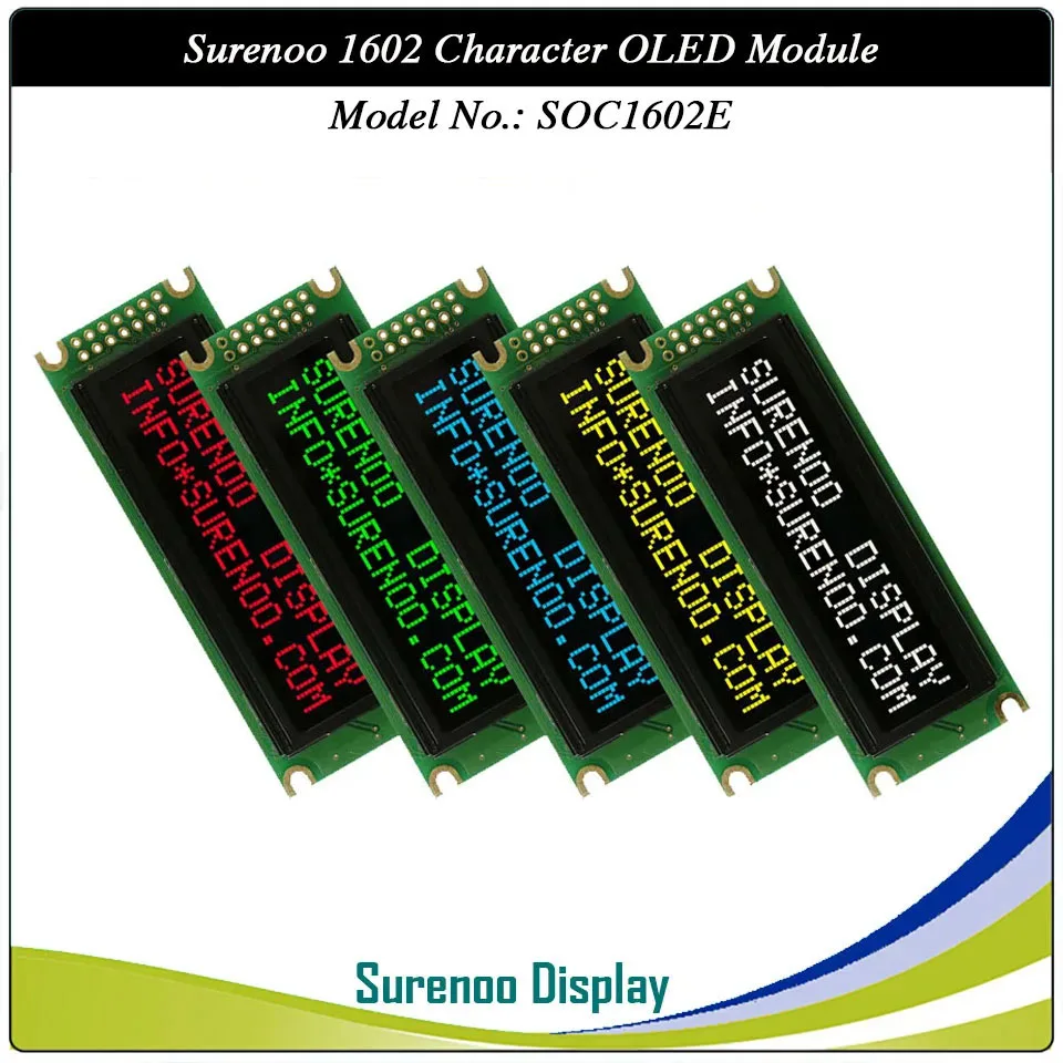 Real OLED Display, Left Parallel Interface Compatible with 1602 162 16*2 Character LCD Module Display LCM Screen Build-in WS0010