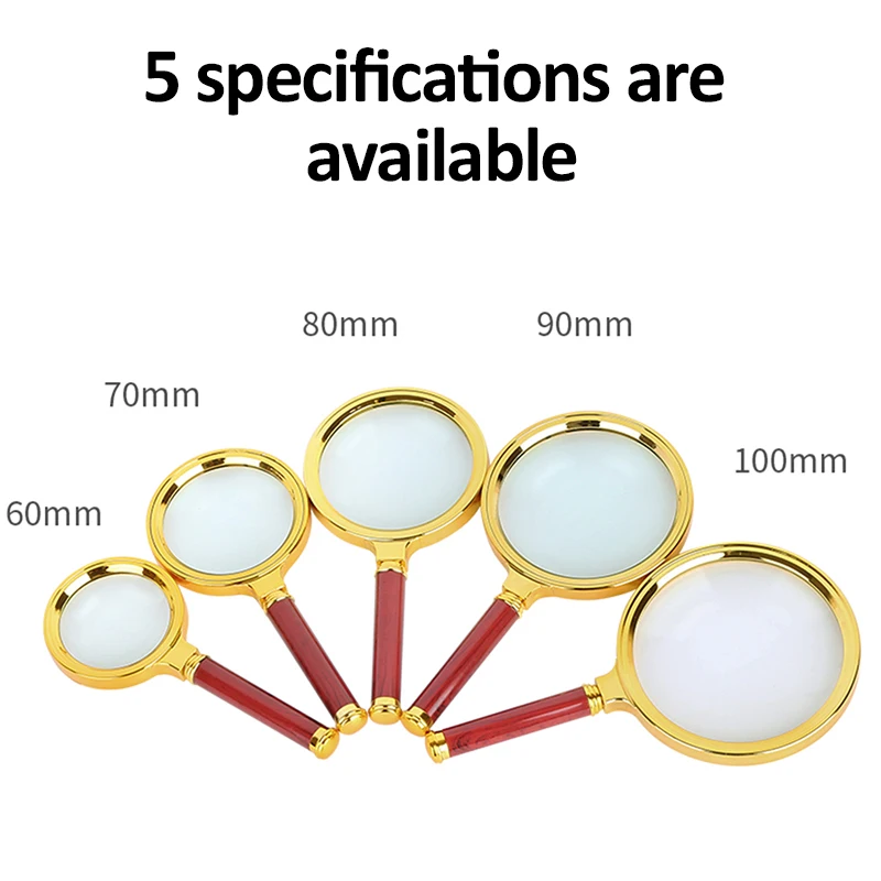 Ручное увеличительное стекло высокой четкости 60/70/80/90/100 мм, портативное увеличительное стекло для обучения, чтения и поиска неисправностей