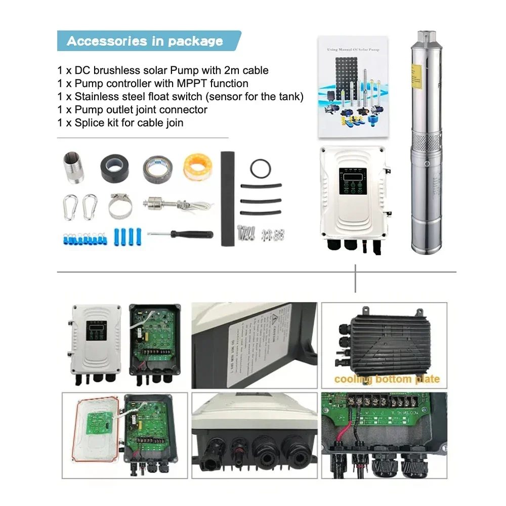 

Maxbo 3inch 2hp 3hp 4hp 5hp 7hp 7.5hp 15hp 20hp 25hp 40hp Dc Submersible Well Solar Water PumpHot Sales Cheap And Fine