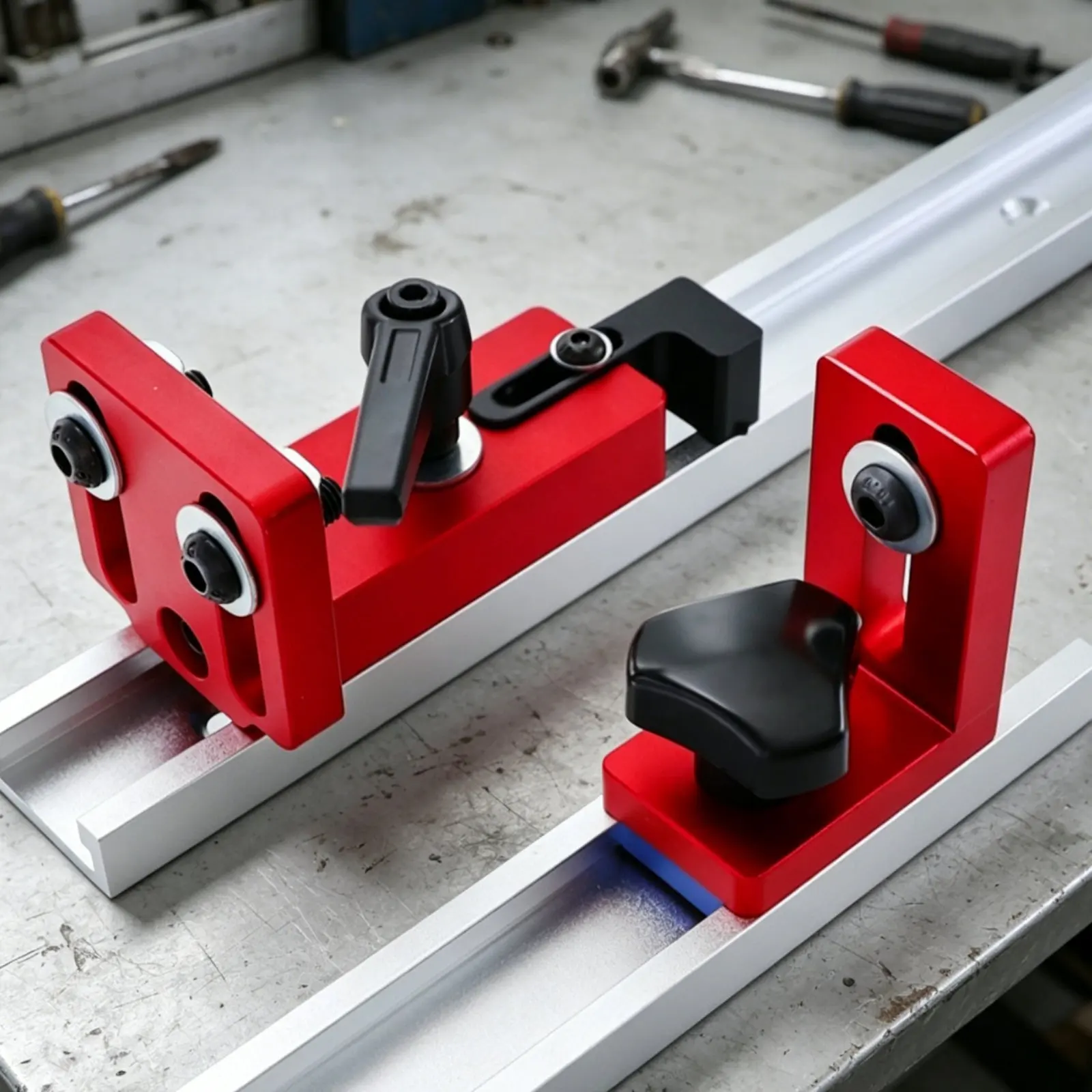 

Sliding Track Clamp Universal Compatibility T-Slot Guide Stop Rail Connector Bracket Quick Release Power Tool Accessory