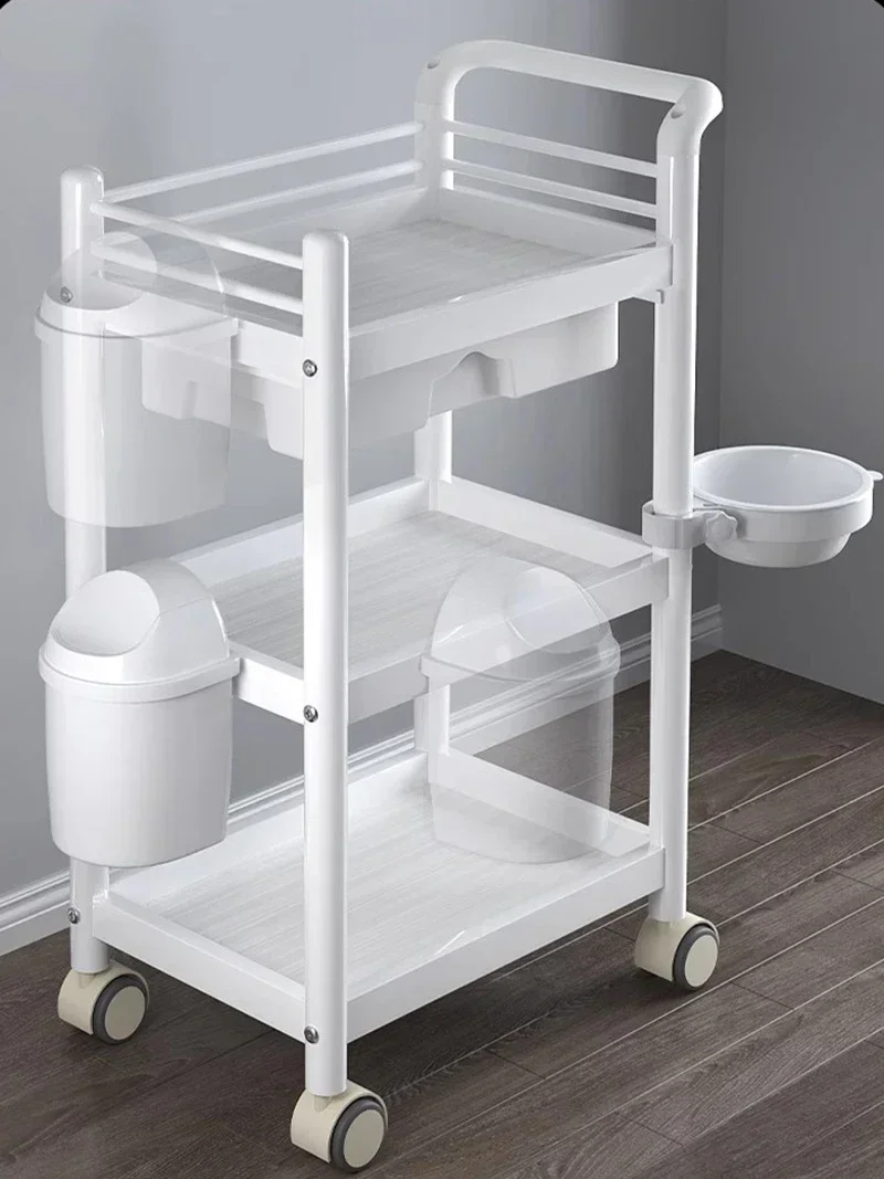 

High Quality Beautify Hairdressing Multifunction Salon Trolley Rolling Cart Bubble Salon Beauty Furniture on Sale