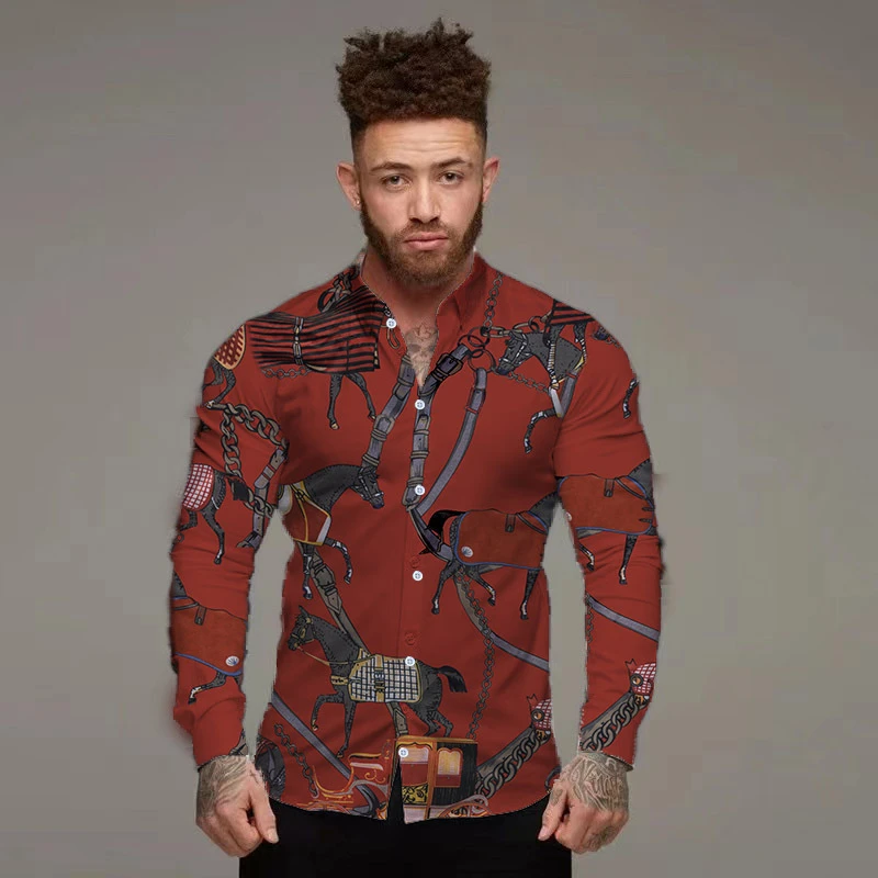 Hawaii Designer 3D Print Shirt Spring Autumn New High Quality Long Sleeve Shirt Street Fashion Classic Button Shirts & Blouses