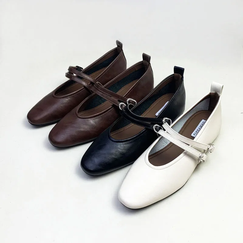 الإناث الارتفاع زيادة الأحذية ماري جينس أحذية مسطحة للنساء موضة ساحة تو مشبك حزام السيدات لوليتا أحذية سيدة #2