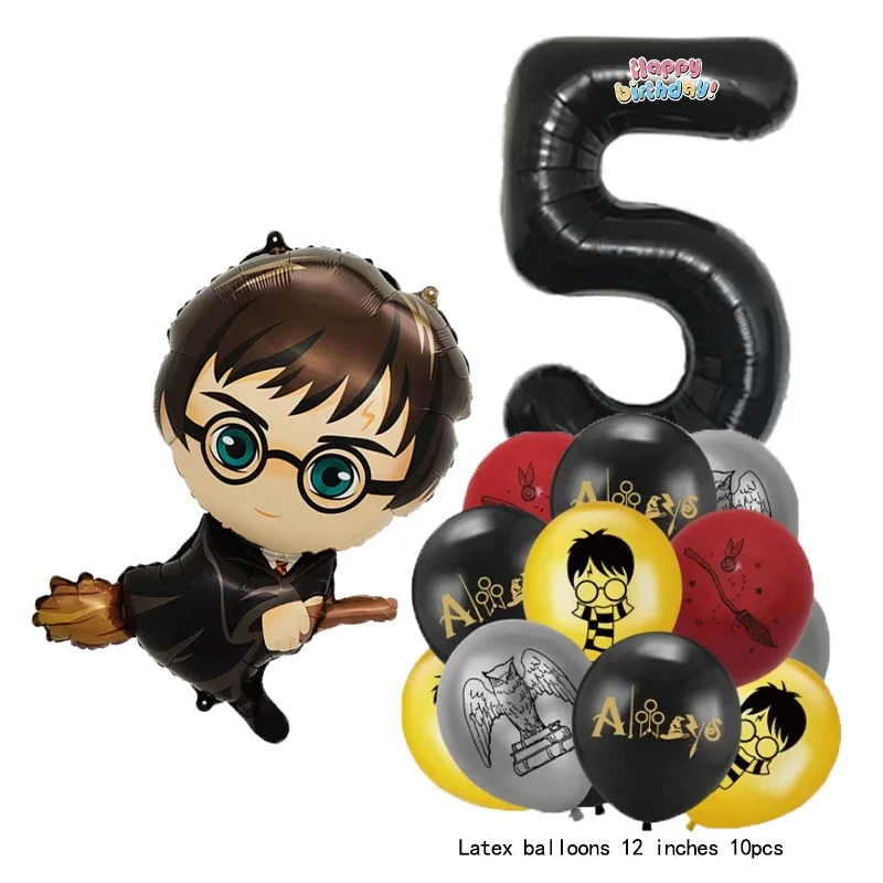 12-teiliges Set Folienballons Nummer 0-9 Zauberer-Cartoon Globos Magisches Harry-Potter-Thema Geburtstagsparty Aluminiumfolie Deko-Zubehör – Detail 6