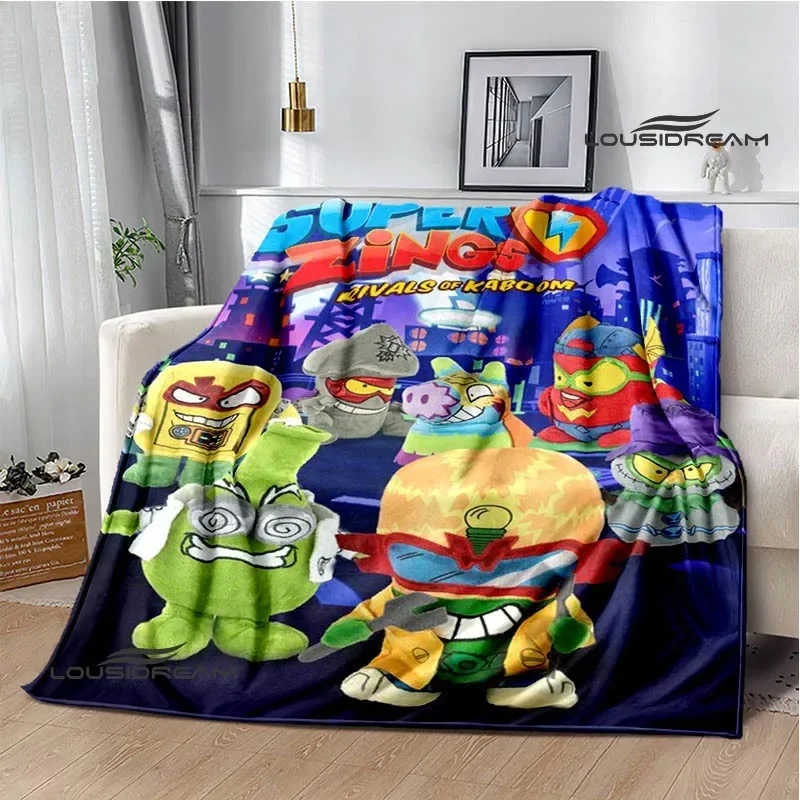 Cute cartoon Super Zings blankets picnic blanket Warm Flannel blankets Soft and comfortable blanket bed linings Birthday Gift