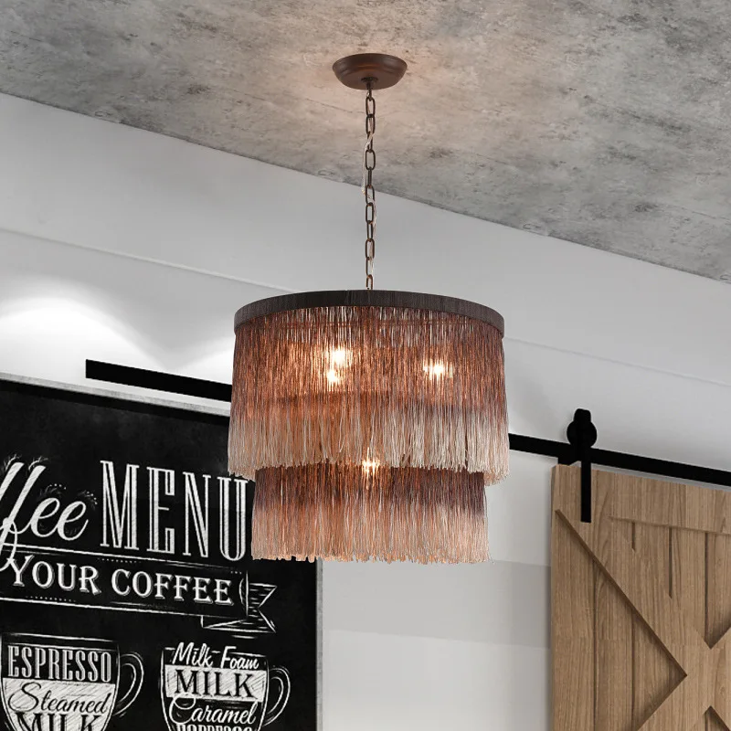 

Retro Bohemian American Countryside Chandelier Restaurant Café Bedroom Corridor Staircase Decoration Pendant Lamp