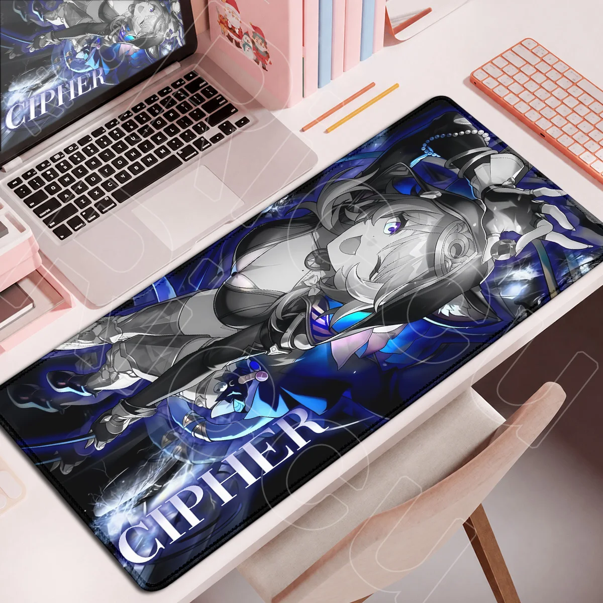 XXL Laptop Keyboard Desktop Mat Gaming Accessories Anti-slip Rubber Office Mouse Pad Honkai Star Rail Kawaii Girl Cipher Mauspad