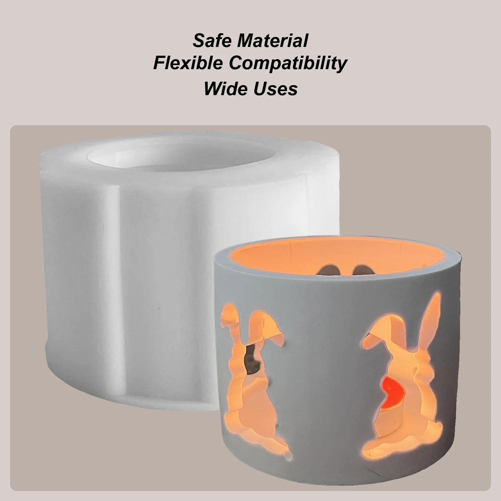 

Candle Holder Casting MoldS Flexible Non Stick Mould Hollow Rabbit Design Silicone Molds For Wax Epoxy Resin Plaster Soybeans