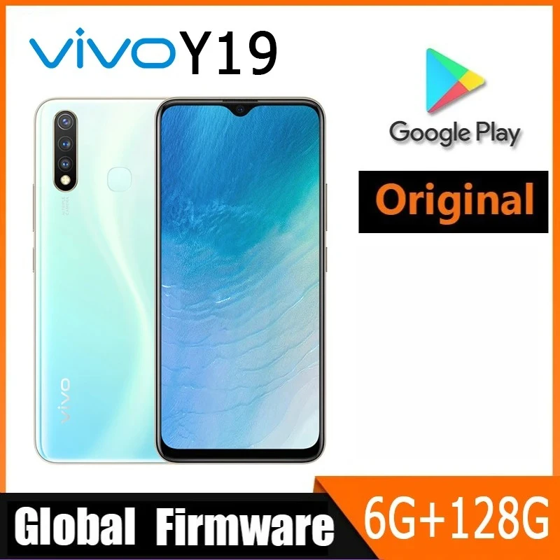 VIVO Y19 Smartphone 4G Global Firmware LTE 6GB 128GB MTK6765 Octa Core 13.0MP Fingerprint 5000mAh Android 9.0 Used Phone