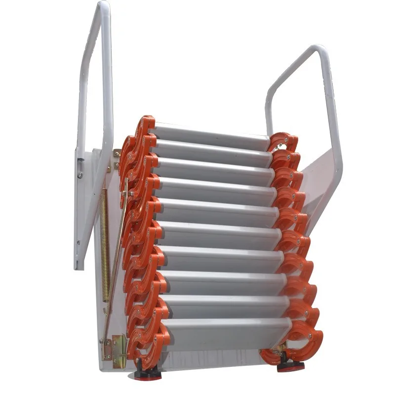 Wall-mounted staircase and telescopic staircase attic folding ladder