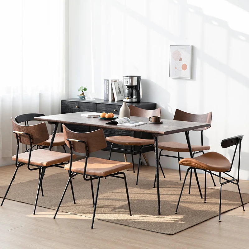 

Nordic Wooden Dining Table Modern Minimalist Household Light Luxury Retro Tables And Chairs Mesa Comedor Kitcjen Furniture