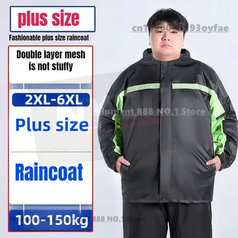 6XL Plus Size Raincoat Rain Pants Suit Motorcycle Riding Split Raincoat Long Full Body Rainstorm Prevention Rain Suit