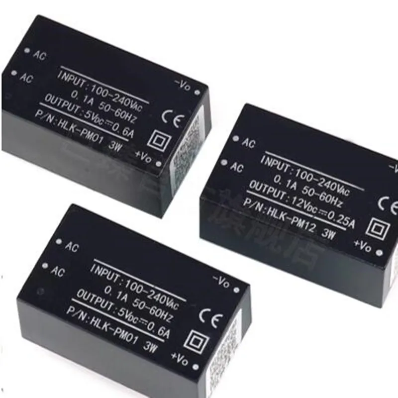 

50PCS HLK-PM01 HLK-PM03 HLK-PM12 AC-DC 220V to 5V/3.3V/12V mini power supply module