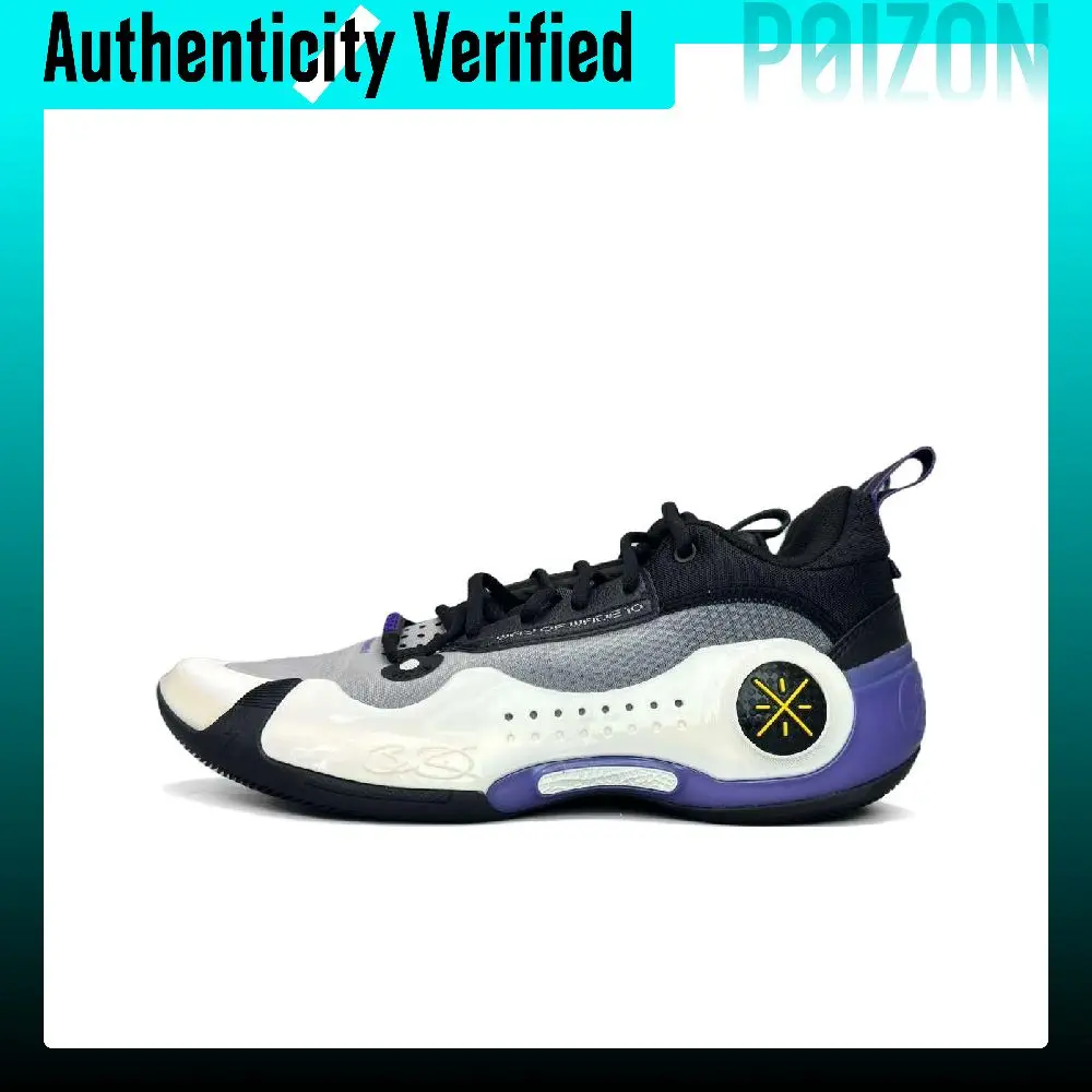 Li Ning WOW 10 TPU Low top Basketball Shoes Men's White Purple ABAS083-9