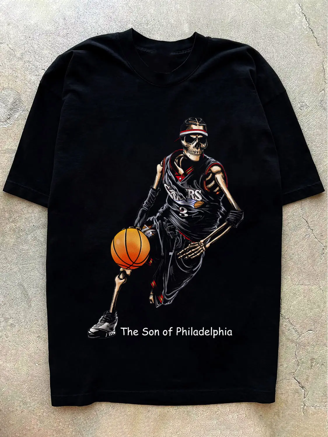 

Футболка с короткими рукавами «Сын Филадельфия Иверсон» для американского баскетбола в стиле хип-хоп, хлопковая повседневная мужская летняя футболка с принтом High Street