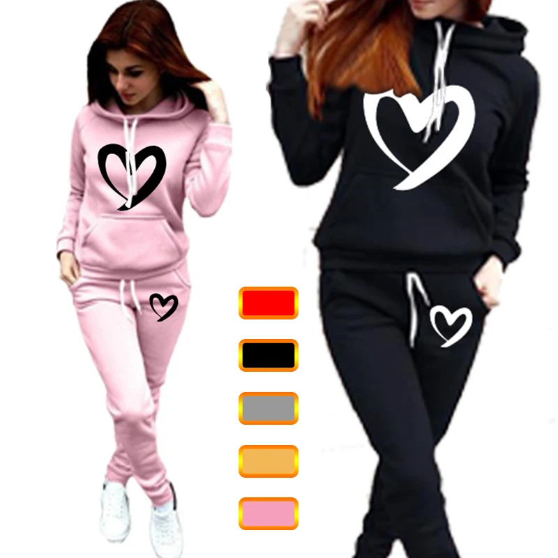 

Women Tracksuits Set, Hoodie+pants,Sports Running Pocket Clothes for Women