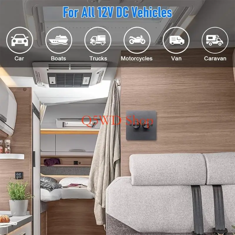 

Q5WD 2 Gang LED Dimmer Switches With Aluminum Alloys Housing Light Brightness Regulator
