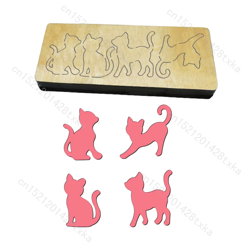 

Wooden Cat Cutting Dies, Scrapbooking, New, C1959