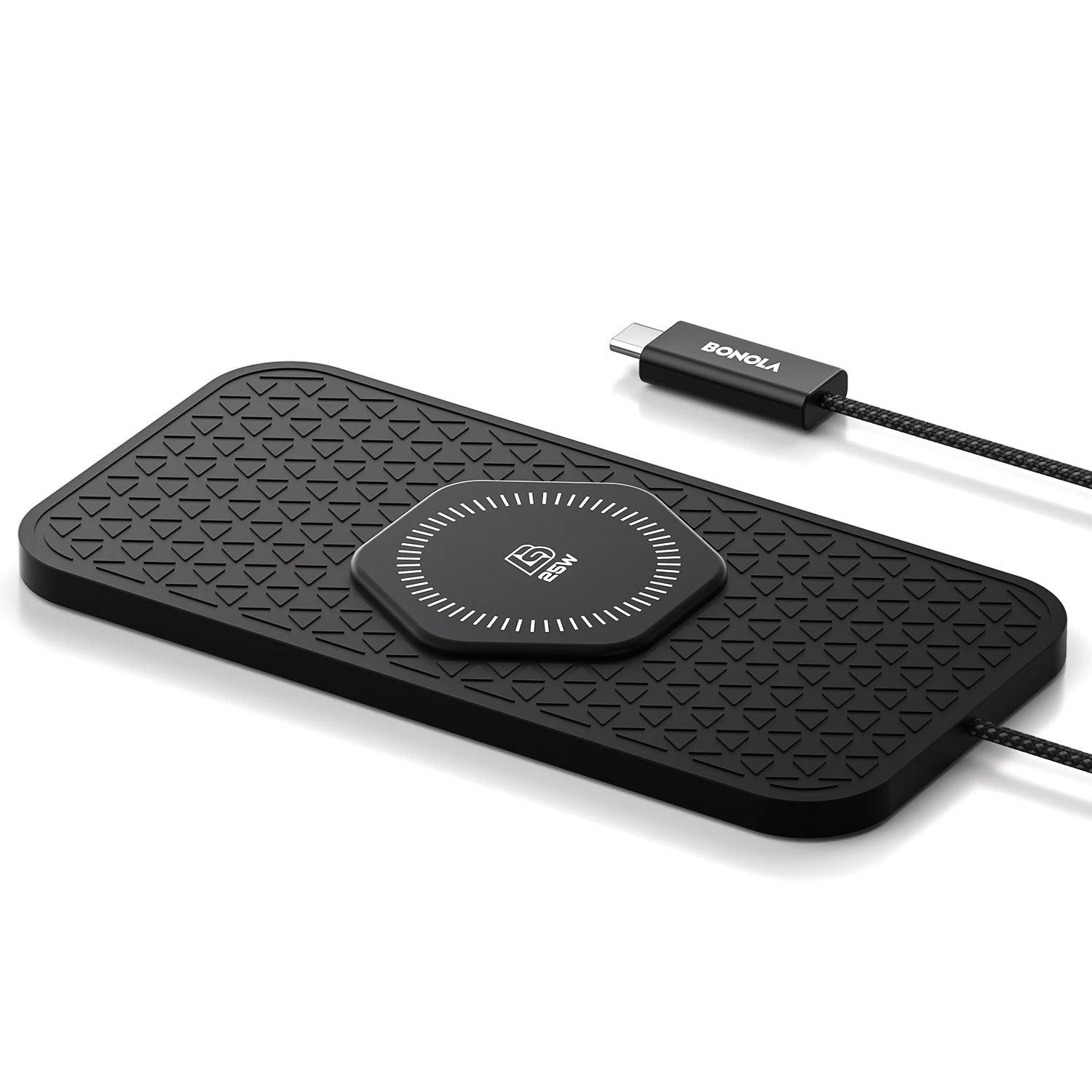 Bonola 25W Kabellose Ladestation für iPhone 17 Pro Max mit Anti-Rutsch-Matte, schnelles kabelloses Laden, Typ-C-Kabel für Samsung S26 – Detail 11