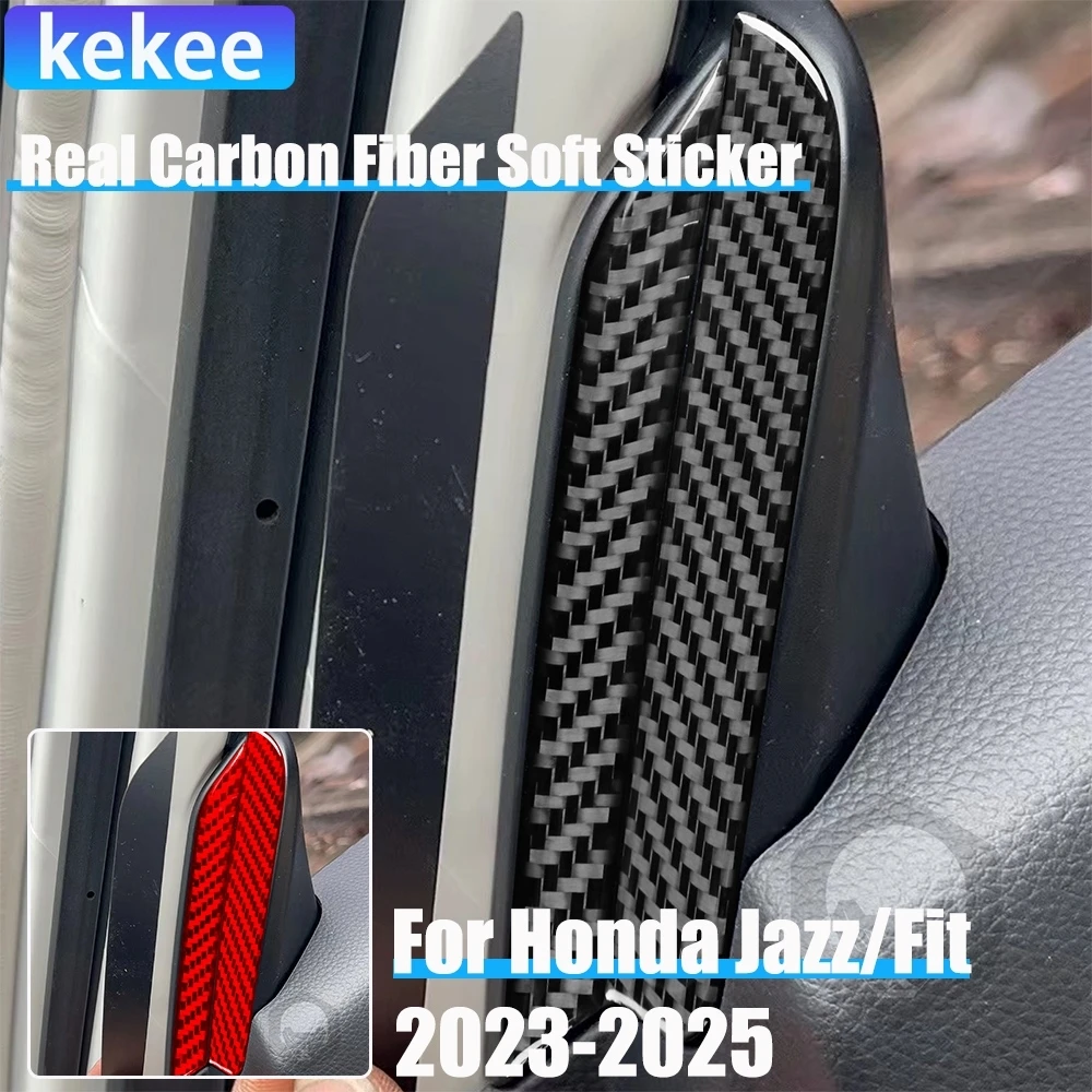 

Real Carbon Fiber Car Accessories A-pillar Side Panel Decorative Trim Cover Soft Sticker For Honda Fit /Jazz GR9 2023 2024 2025