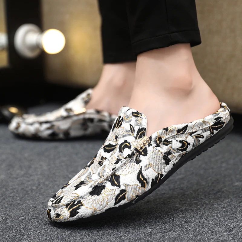 

MAEDEF Loafers Men's Shoes Breathable Summer Sneakers Non Slip Man Half Slippers Walking Shoes Mens Comfortable Flats Lazy Shoes