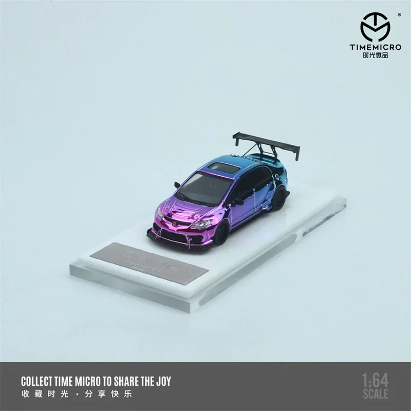 Time Micro 1:64 Civic Electroplated blue / purple blue - ordinary Limited999 Diecast Model Car