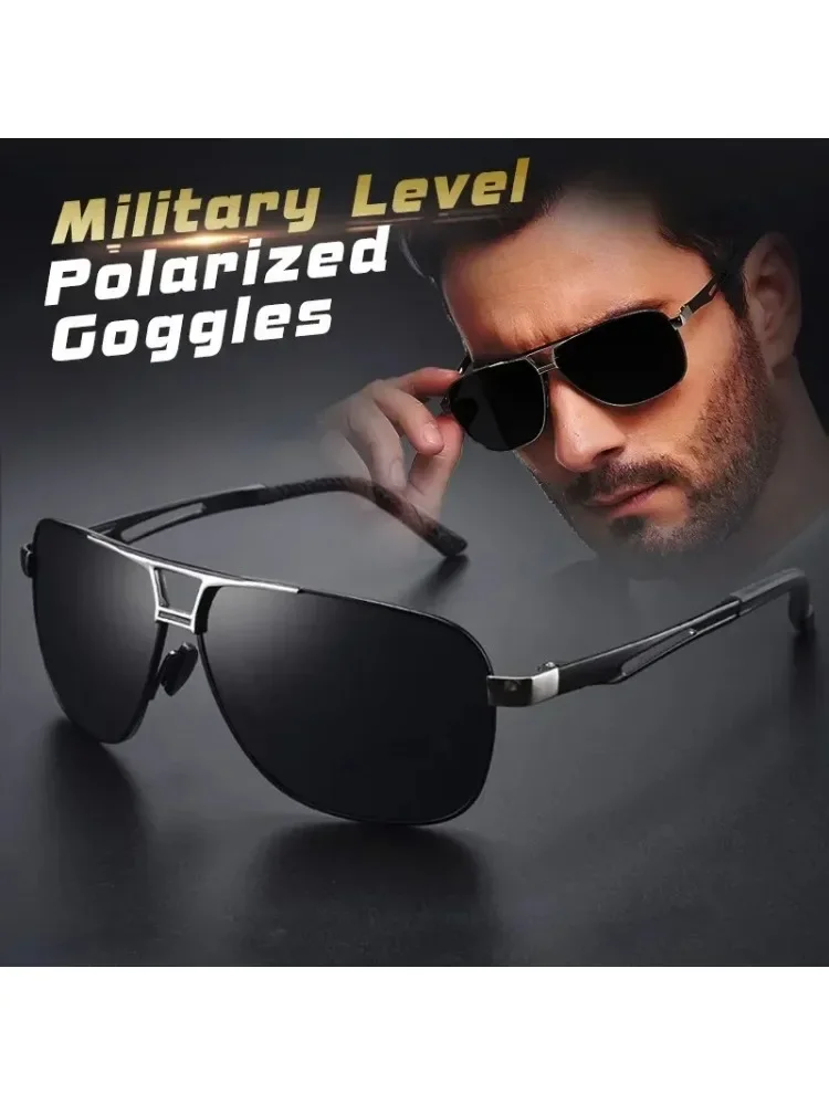 AliExpress NONE Top Aluminum Magnesium Square Polarized  Photochromic Sunglasses Men Sun Glasses Military Safety Driving Oculos De Sol Masculino