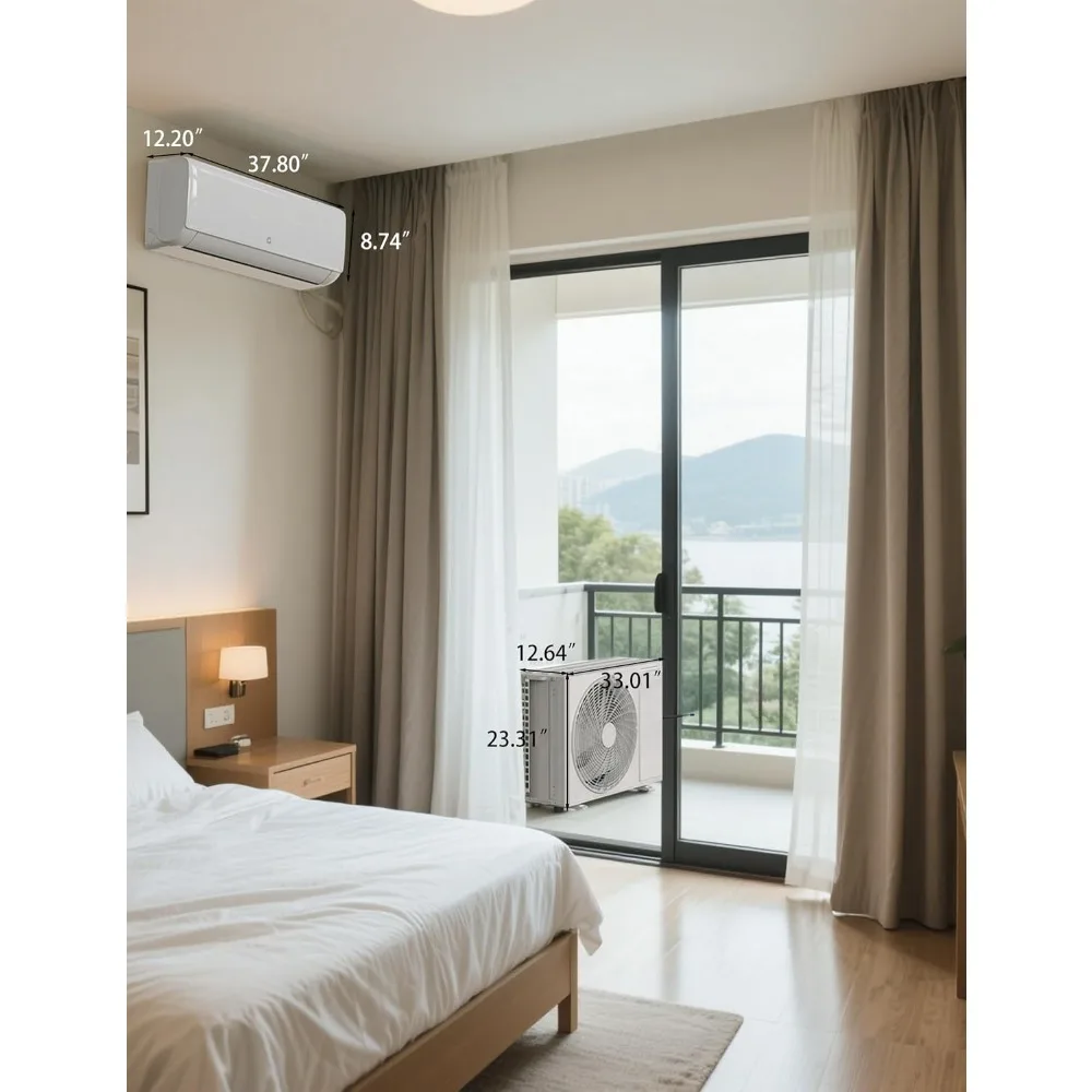 18000 BTU Mini Split Air Conditioner 19 SEER2 Ductless Inverter 230V Heat Pump 1250 Sq.Ft Cooling Heating Alexa White, Custom
