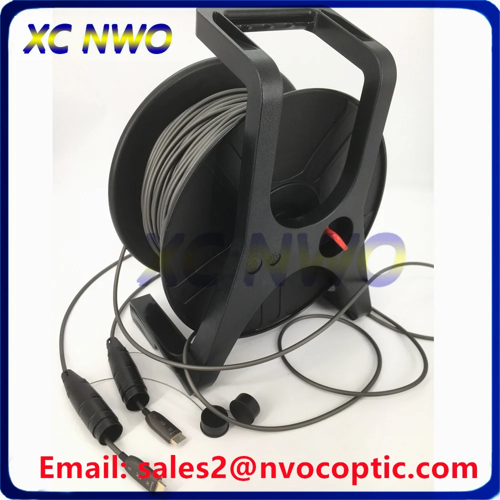 8K HDMI Male to HDMI-M Protector 48Gbps 100M/120M/150M/200M TPU Durability Armored Hybrid Fiber Cable With PCD310 Reel
