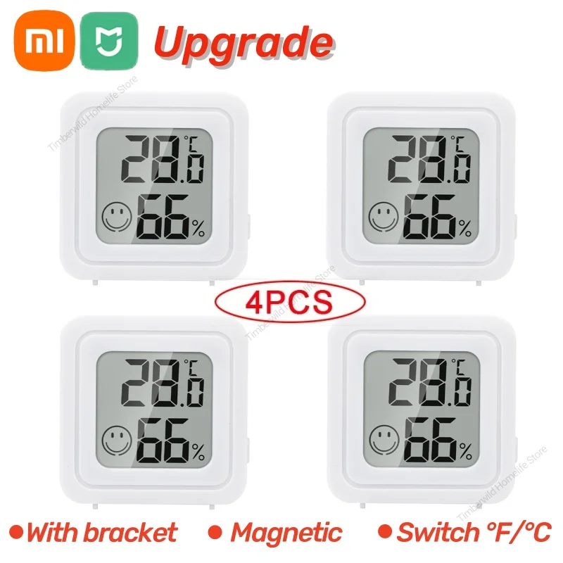 Xiaomi Mini LCD Digital Thermometer Hygrometer Switch °F/°C Indoor Room Magnetic Temperature Humidity Meter Sensor Gauge 4 Pcs