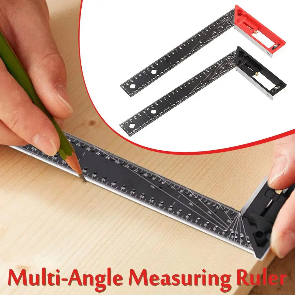 

0-26cm/30cm High Precision Laser Engraving Woodworking Right Angle Square Ruler Aluminum Ruler Measuring Marking Alloy K6h1