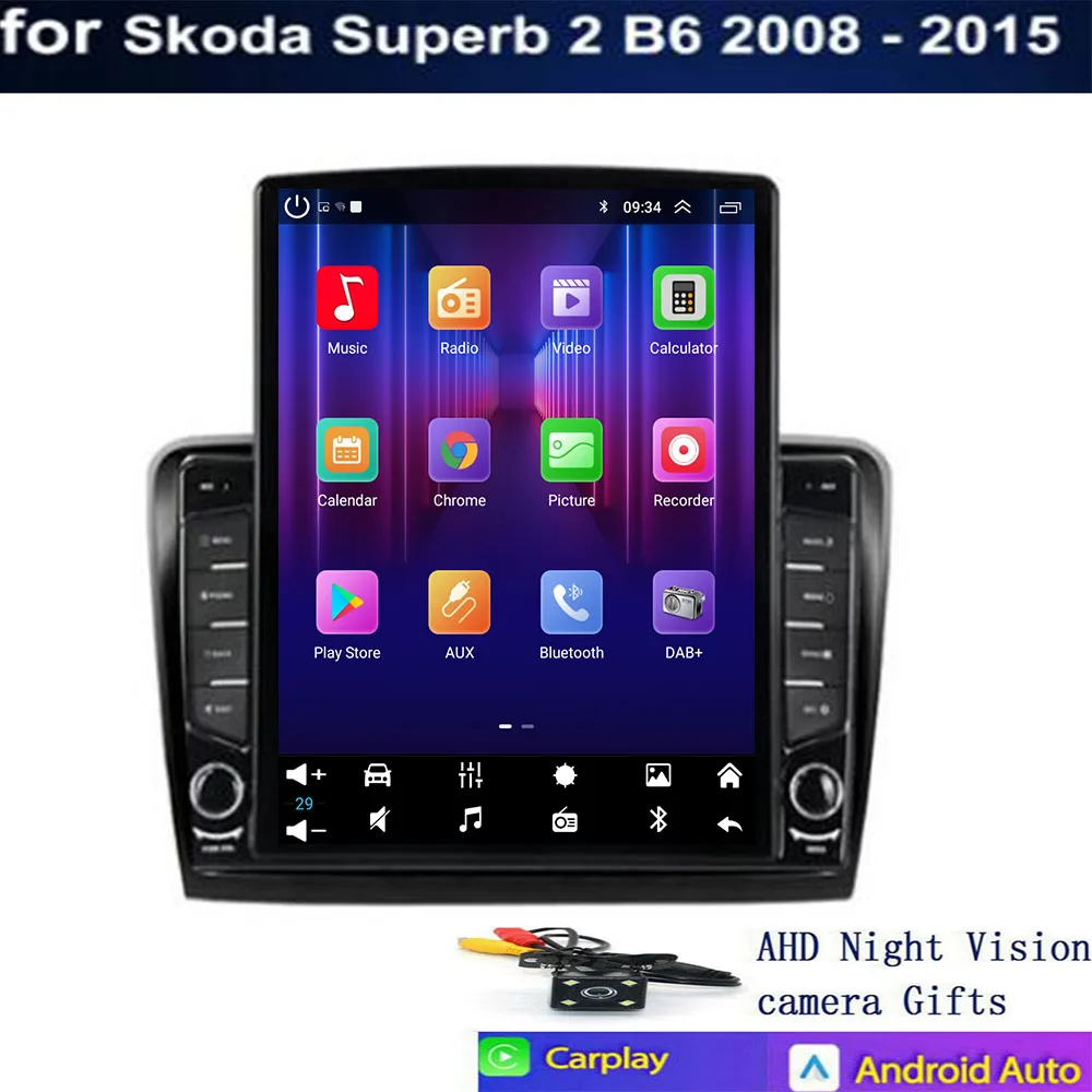 راديو السيارة لسكودا سوبيرب 2 2008 - 2015 CarPlay اللاسلكي أندرويد أنظمة السيارات الذكية رقم 2 din 2din DVD #4