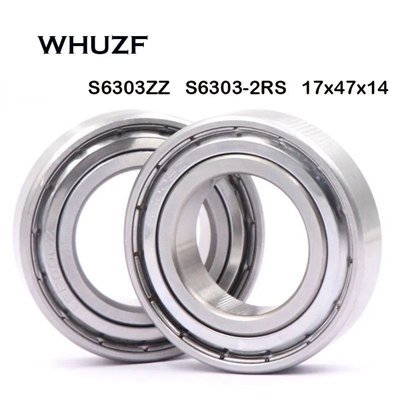 

2 шт. S6303RS S6303ZZ подшипник ABEC-7 17*47*14 мм из нержавеющей стали с глубокой канавкой S6303 2RS S6303 2Z шарикоподшипники