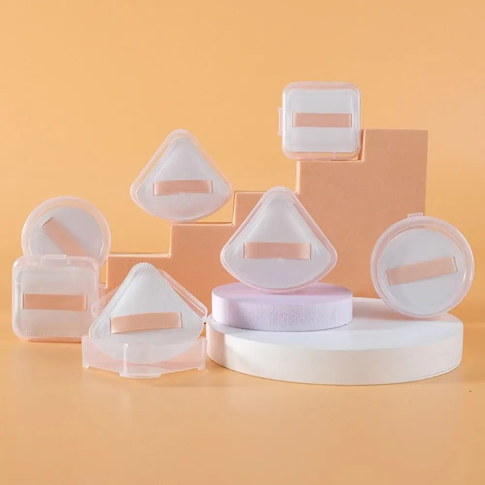 Soffio per cipria a triangolo rotondo Soffio cosmetico asciutto e bagnato quadrato a doppio uso Spugna per trucco Soffio per cuscino d'aria Soffio per uova per trucco triangolare quotidiano