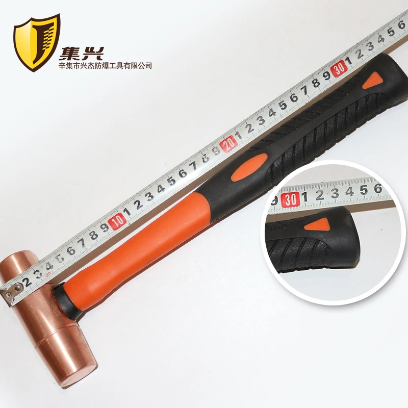 0.45kg,0.68kg, Red copper round hammer  Plastic Handle, Explosion proof Safety Tool