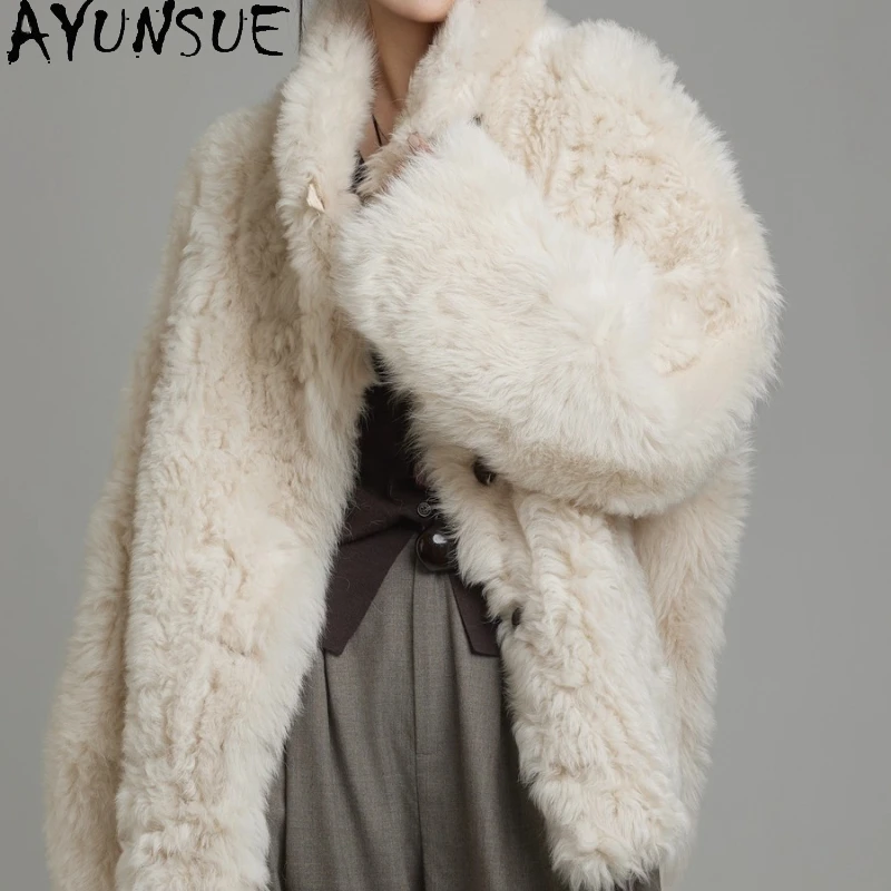 

AYUNSUE Natural Sheepskin Fur Coat Women 2025 Real Leather Jacket Winter Jackets Luxury Clothing Female New Style Шуба Женская