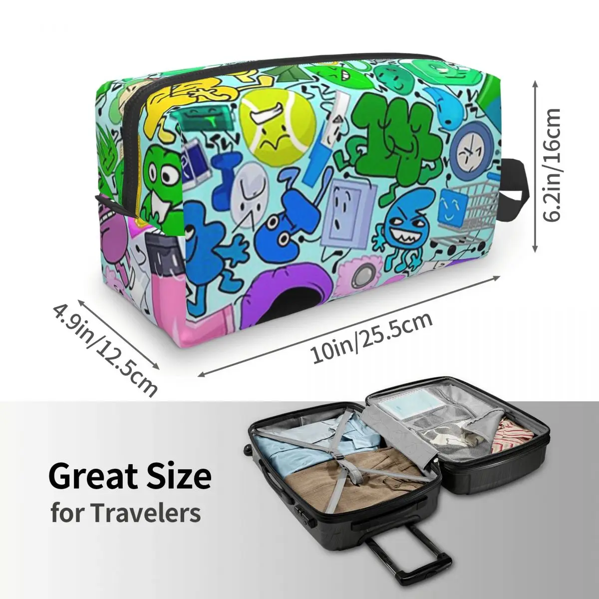 BFDI все персонажи косметичка косметический органайзер для хранения Dopp комплект туалетных принадлежностей косметичка для женщин красота дорожный пенал