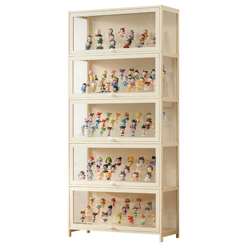 Figure Display Cabinet Imitation Glass Transparent Dustproof Cream Wind Display Cabinet Lego Acrylic Storage