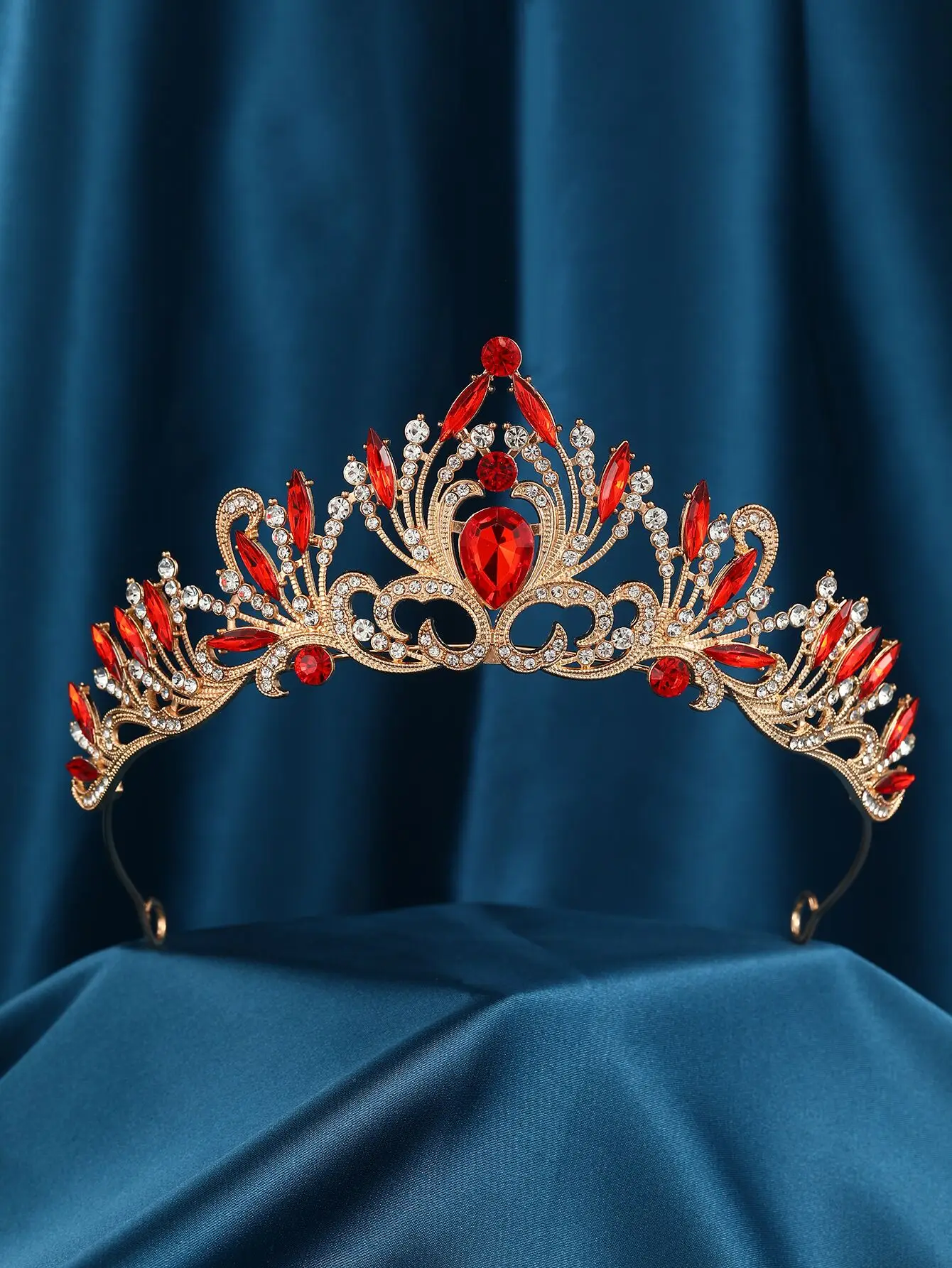 Diadema di cristallo barocco e corone partito strass Prom Diadem corona per le donne accessori per capelli da sposa corona di gioielli