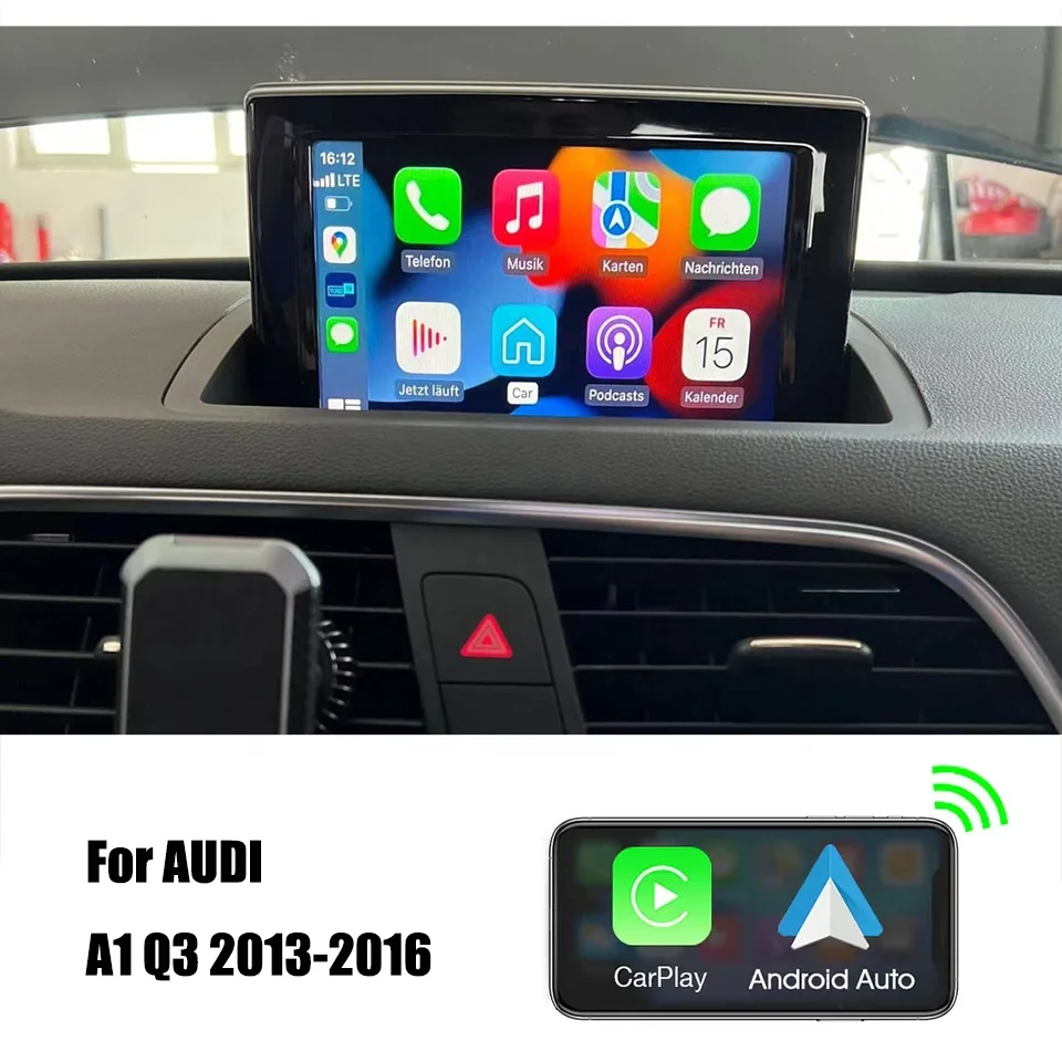 AZTON Wireless CarPlay Module For au.di A1 Q3 2012 2013 2014 2015 2016 2017 2018 Android Auto Airplay Backup ca.mera Interface