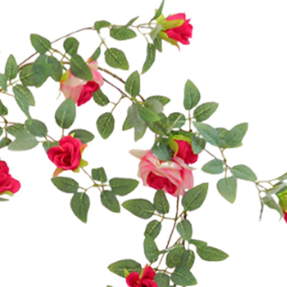 5.9FT الاصطناعي روز جارلاند ورد صناعي الكرمة معلقة نباتات اللبلاب الوردي لقوس الزفاف حفل الخطوبة ديكور