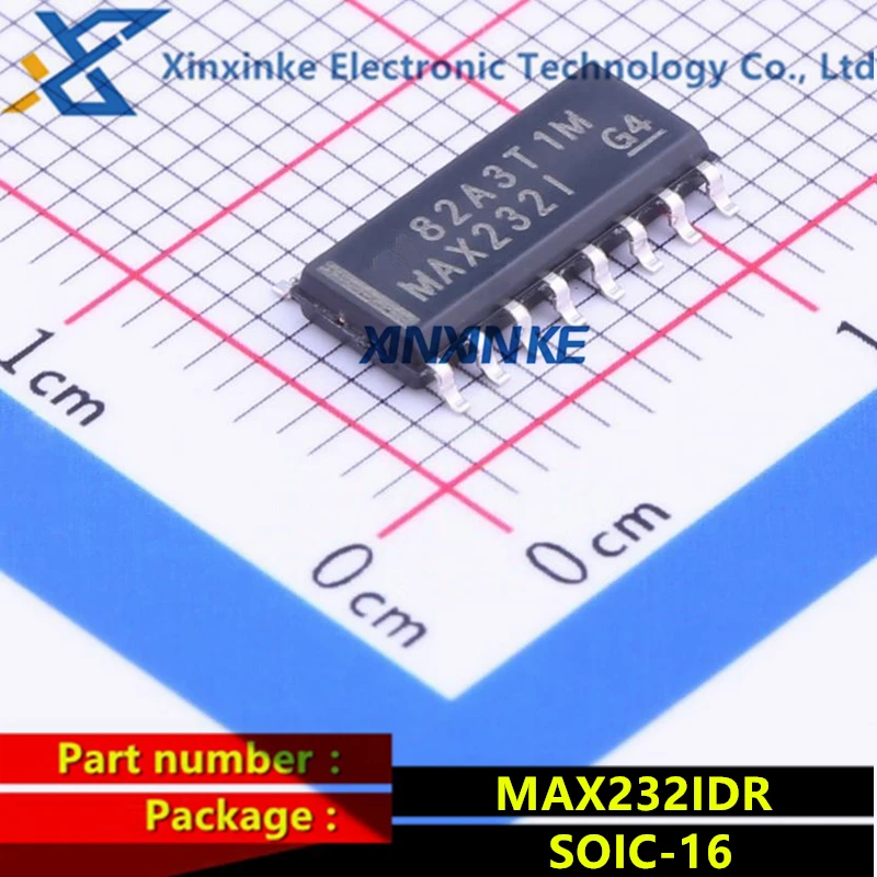 MAX232IDR SOIC-16 MAX232I RS-232 Interface IC Dual EIA-232 Driver/ Receiver Full Duplex Transceivers ESD Protection