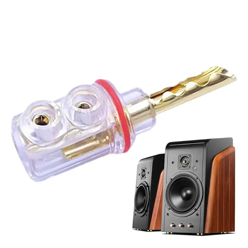 Banana Plugs For Speaker Wire Transparent Copper Welding-Free Speaker Adapter Sawtooth Banana Connector Speaker Accessories For