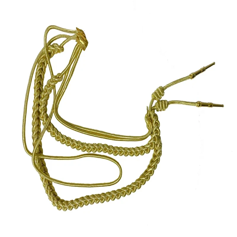 Spallina con cordino per spalla Aiguillette Golden Bullion per cerimonia uniforme Abito da sposa Spalline per prestazioni in costume da sposo