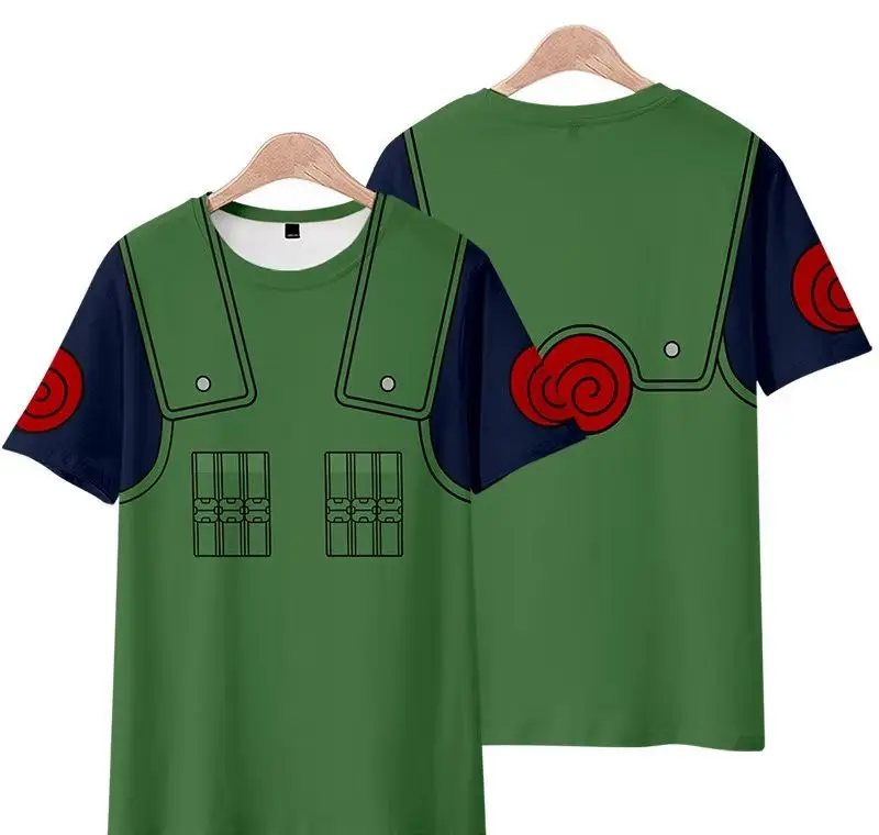 Anime Naruto Seventh Hokage Kimono Cosplay T-shirt Akatsuki 3D Printing Short Sleeve Tops For Boy Hip Hop Style Streetwear Tees