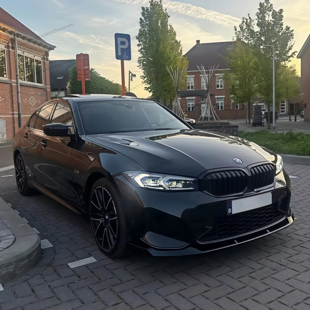 

For BMW 3 Series G20 G21 M Sport LCI Facelift 2022-2025 2PCS Gloss Black Front Bumper Splitter Lip Spoiler Diffuser Guard Trim