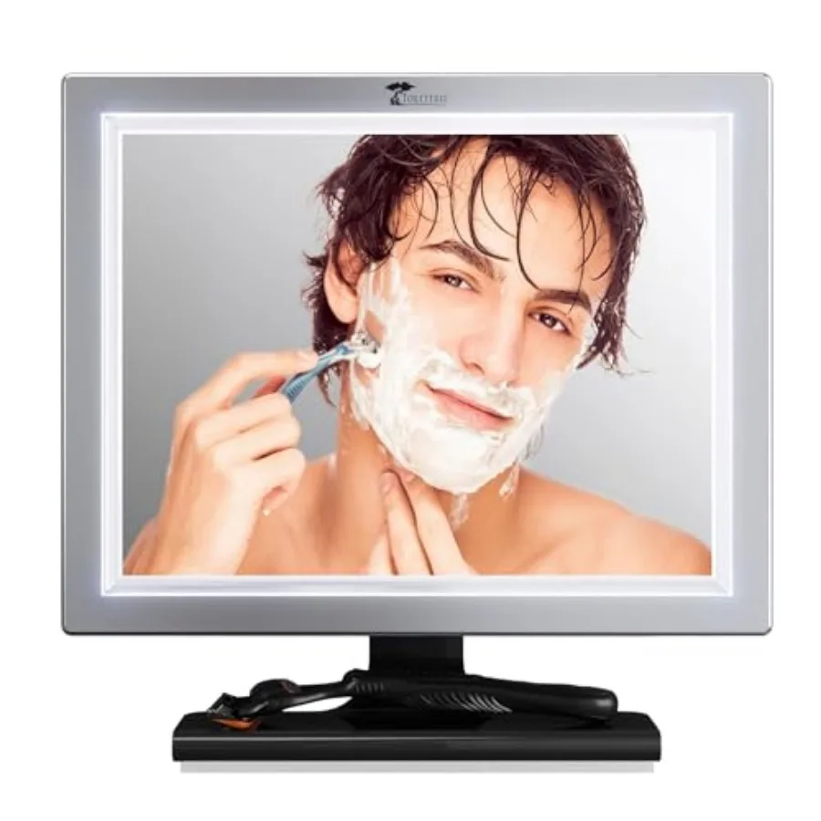 

Зеркало для душа ToiletTree Products Deluxe LED с LED-подсветкой и функцией антизапотевания, с ракелью для удаления воды - регулируемое зеркало для бритья с ракелью